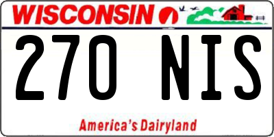 WI license plate 270NIS