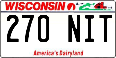 WI license plate 270NIT