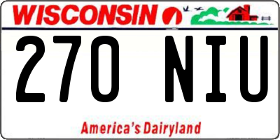 WI license plate 270NIU