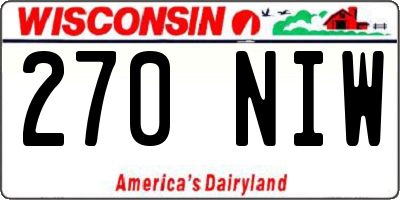 WI license plate 270NIW