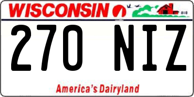WI license plate 270NIZ
