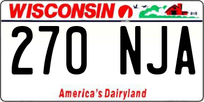 WI license plate 270NJA