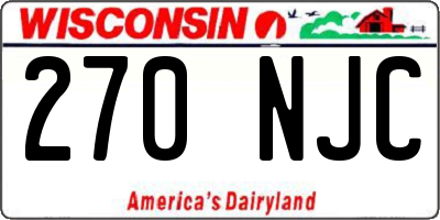 WI license plate 270NJC