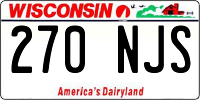 WI license plate 270NJS
