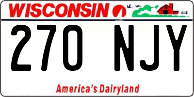 WI license plate 270NJY