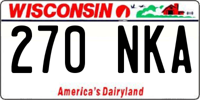 WI license plate 270NKA