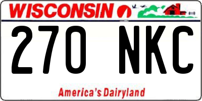 WI license plate 270NKC