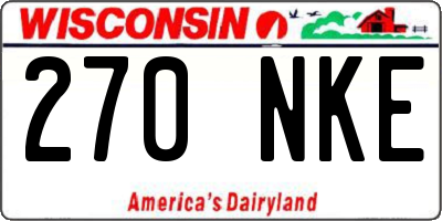 WI license plate 270NKE