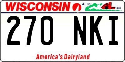 WI license plate 270NKI