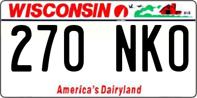 WI license plate 270NKO