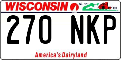 WI license plate 270NKP