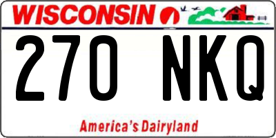 WI license plate 270NKQ