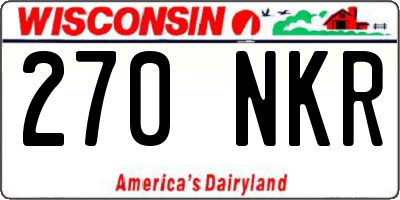 WI license plate 270NKR