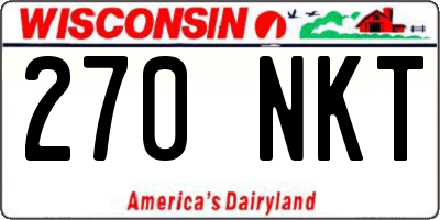 WI license plate 270NKT