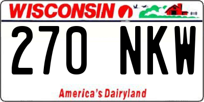 WI license plate 270NKW