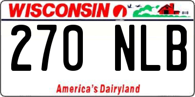WI license plate 270NLB