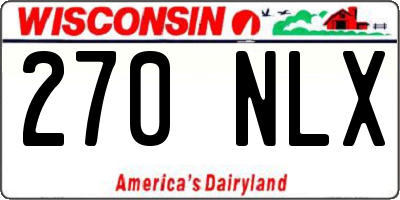 WI license plate 270NLX