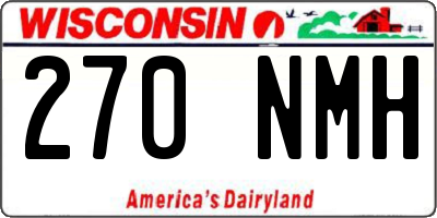 WI license plate 270NMH