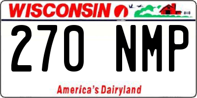 WI license plate 270NMP