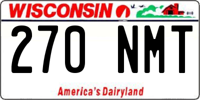 WI license plate 270NMT