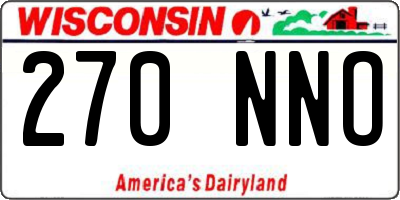 WI license plate 270NNO