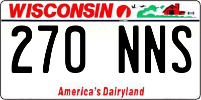 WI license plate 270NNS