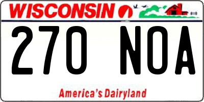 WI license plate 270NOA