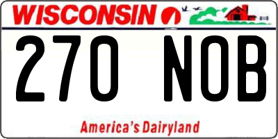 WI license plate 270NOB