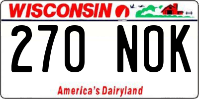 WI license plate 270NOK
