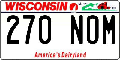 WI license plate 270NOM