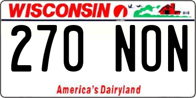 WI license plate 270NON