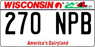WI license plate 270NPB