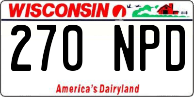 WI license plate 270NPD