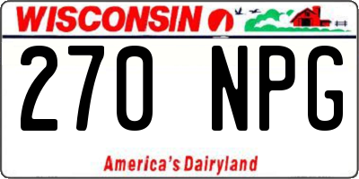 WI license plate 270NPG
