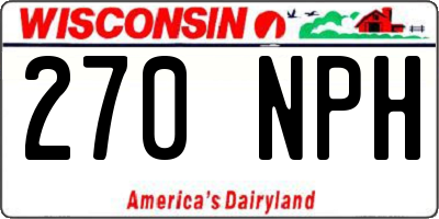 WI license plate 270NPH