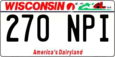 WI license plate 270NPI
