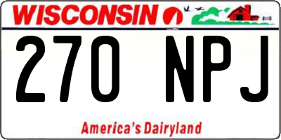 WI license plate 270NPJ