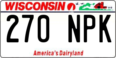 WI license plate 270NPK