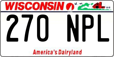 WI license plate 270NPL