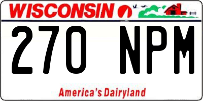 WI license plate 270NPM