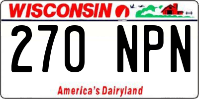 WI license plate 270NPN