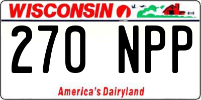 WI license plate 270NPP