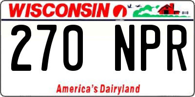 WI license plate 270NPR