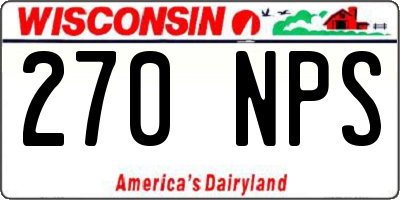 WI license plate 270NPS
