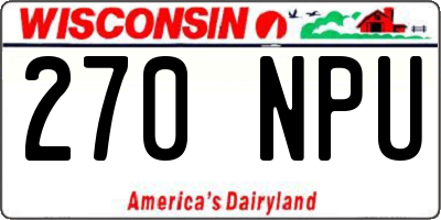 WI license plate 270NPU