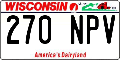 WI license plate 270NPV
