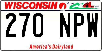 WI license plate 270NPW