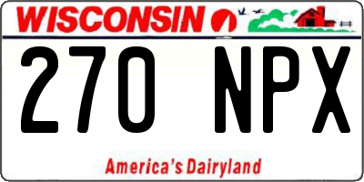 WI license plate 270NPX