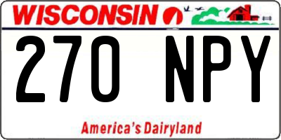 WI license plate 270NPY