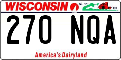 WI license plate 270NQA